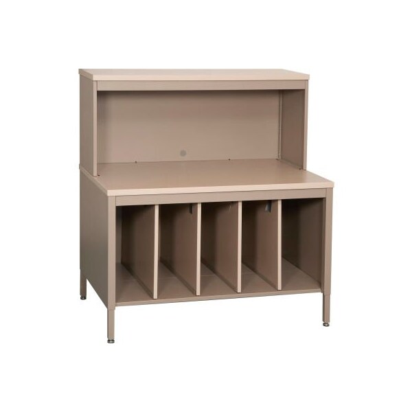 Datum Filing Systems Mail Master Station 2, Regal Cherry Laminate Top Medium Gray Finish STATION 2-L20-T23 - main